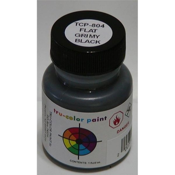 Tru-Color Paint Tru-Color Paint TCP804 1 oz Flat Grimy Black TCP804